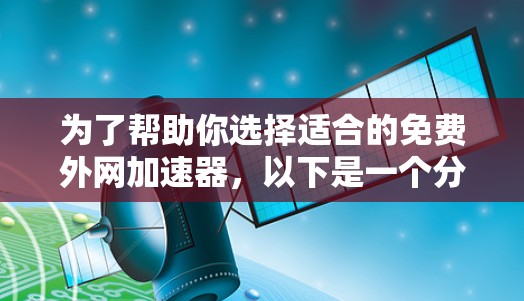为了帮助你选择适合的免费外网加速器,以下是一个分步指南,帮助你更好地进行选择和使用