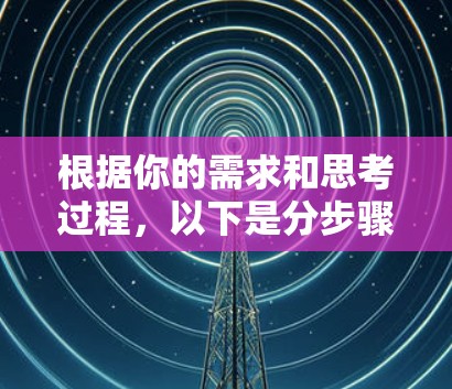 根据你的需求和思考过程,以下是分步骤的建议 根据你的需求和思考过程,以下是分步骤的建议